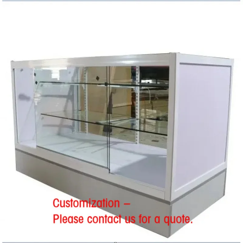 custom.4FT Full Smoke Shop Showcase Bracket Glass Display