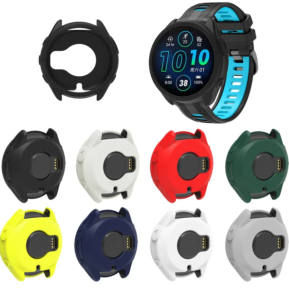 BEHUA Screen Protective Case For Garmin Forerunner 965 Cover Soft and Durable Silicone Hollow Protector Bumper Shell Accessories