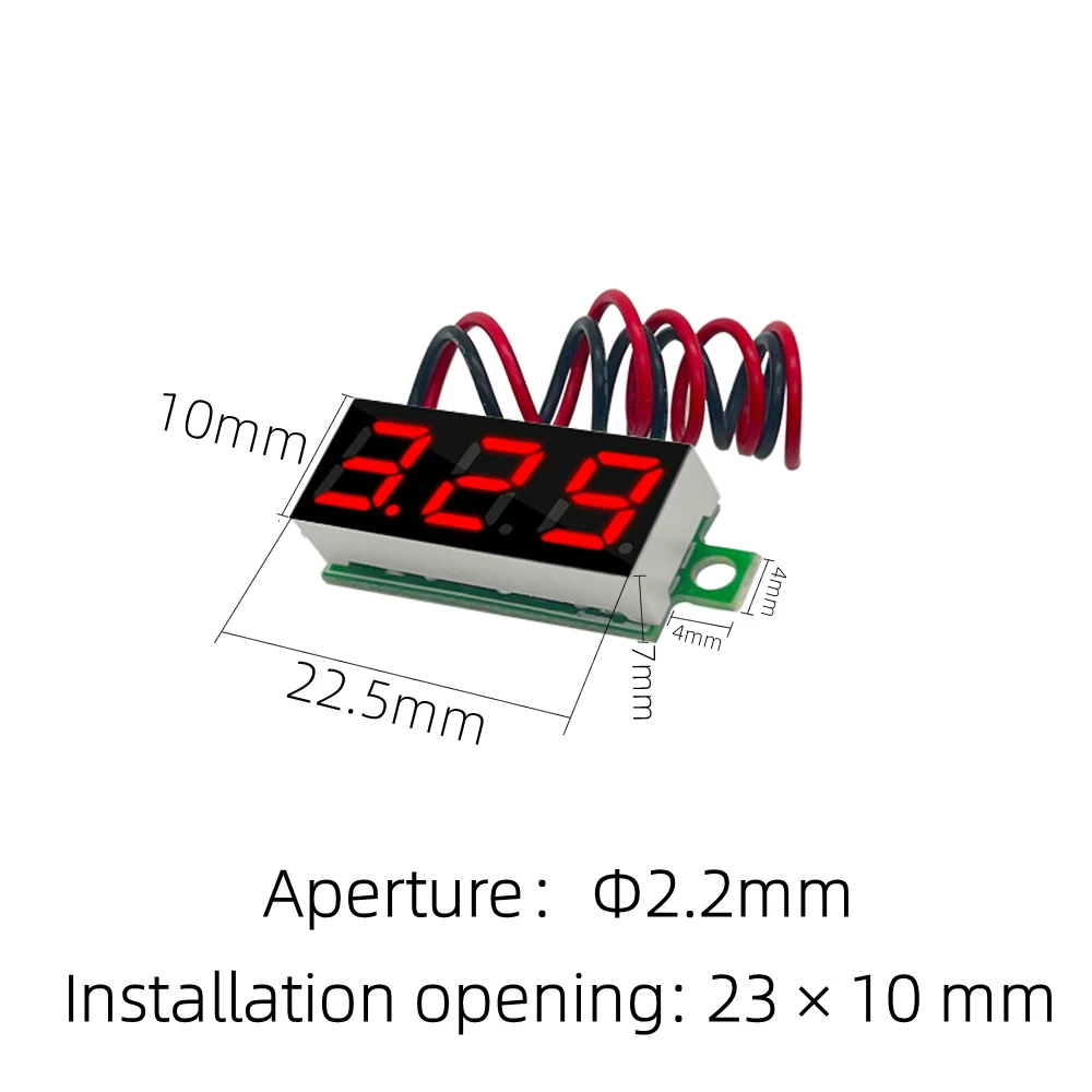 0.28 Inch DC LED Digital Voltmeter 0-100V Voltage Meter Auto Car Mobile Power Voltage Tester Detector 12V Red Green Blue Yellow