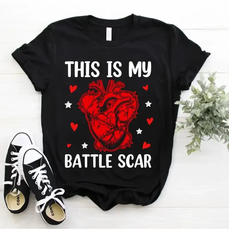 Open Heart Surgery Recovery Patients This is My Battle Scar T Shirt Size S 5xl