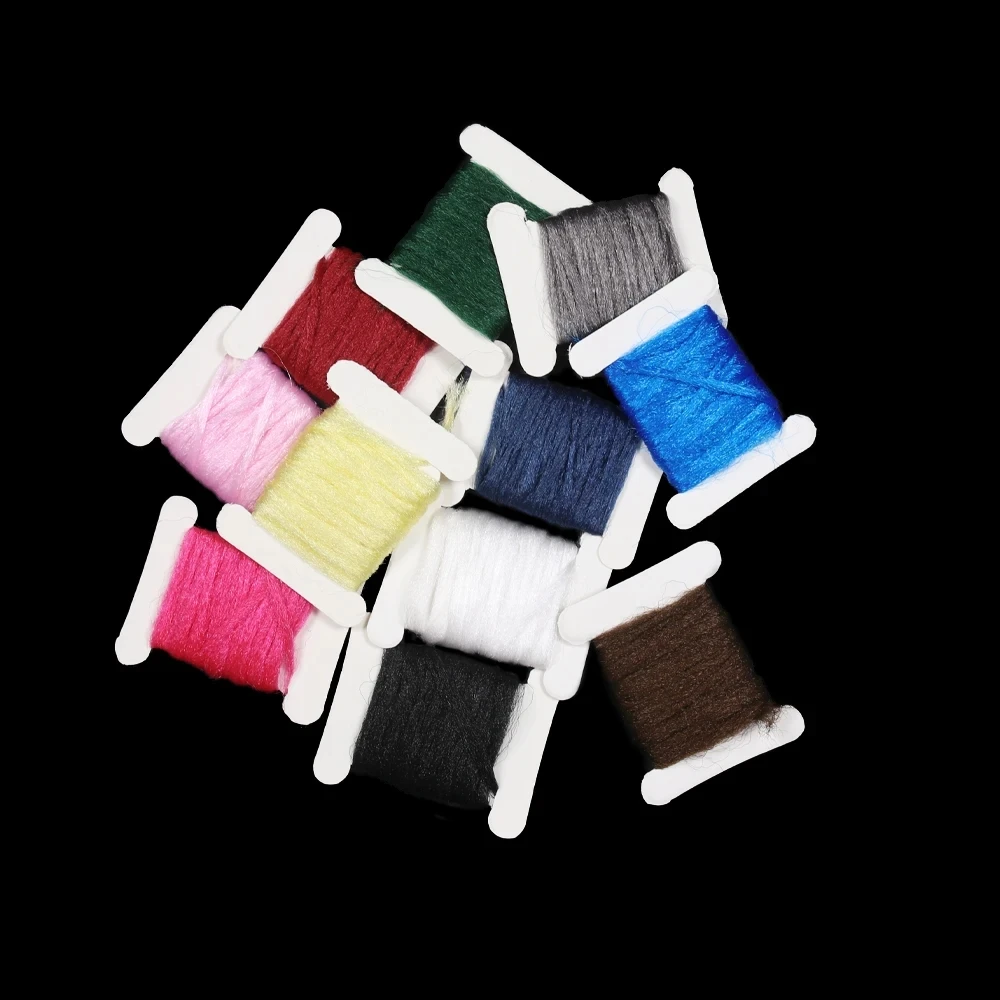 ICERIO 2m/card Fly Tying Parachute Fly Wing Synthetic PP Fiber Tail Wings Materials Floating Yarn Medium Fishing Bait