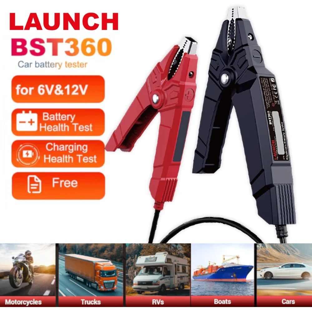 

2025 Launch Upgraded BST360 6V 12V Car Battery Tester Bluetooth Charging Cranking System Analyzer for Android iPhone Launch X431