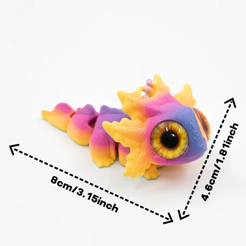 3D Gedrukt Regenboog Salamander Figuren Dier Speelgoed Met Ogen Multi-Joint Beweegbare Fidget Speelgoed Woonaccessoires Bureau Decor Kids gift