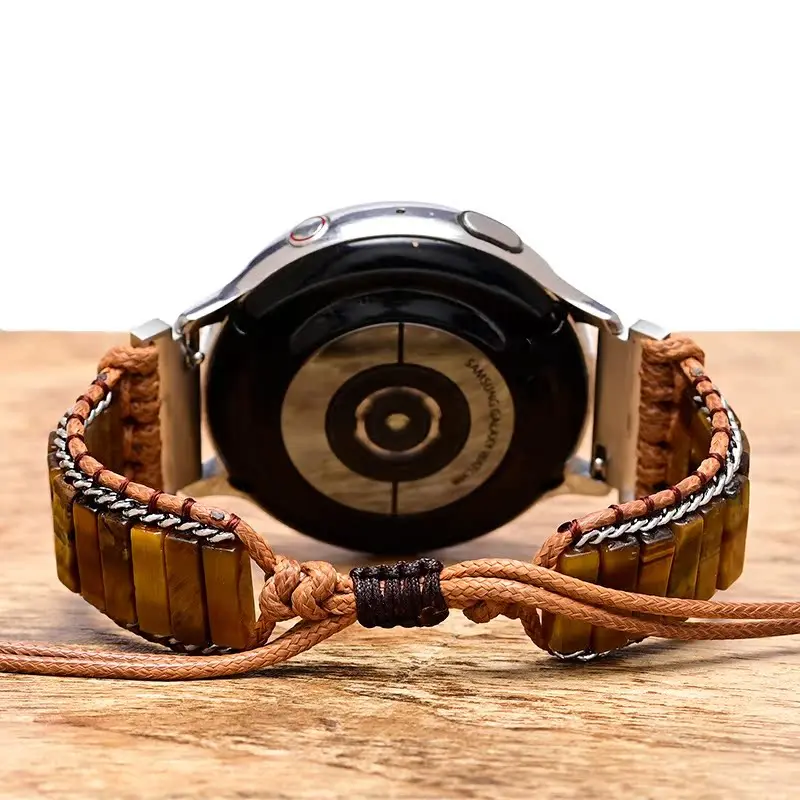 20Mm 22Mm Bohemian Band Voor Samsung Galaxy Watch 4 5 6 7 Actieve 2 Huawei Horloge 4 3 Pro Gt4 Gt3 Gt2e Vintage Natuursteen Band