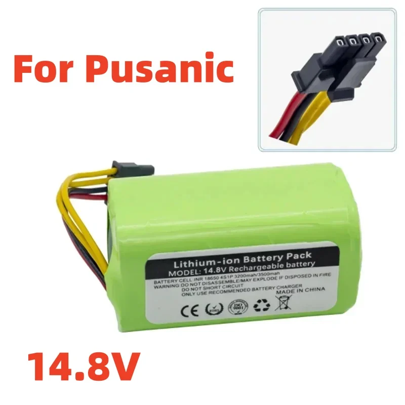 

New 14.8V Rechargeable Li-ion Battery For Pusanic Sweeper 2600mAh For P2H8 KAKA760T790T VR1717 Robot Accessories lifepo4