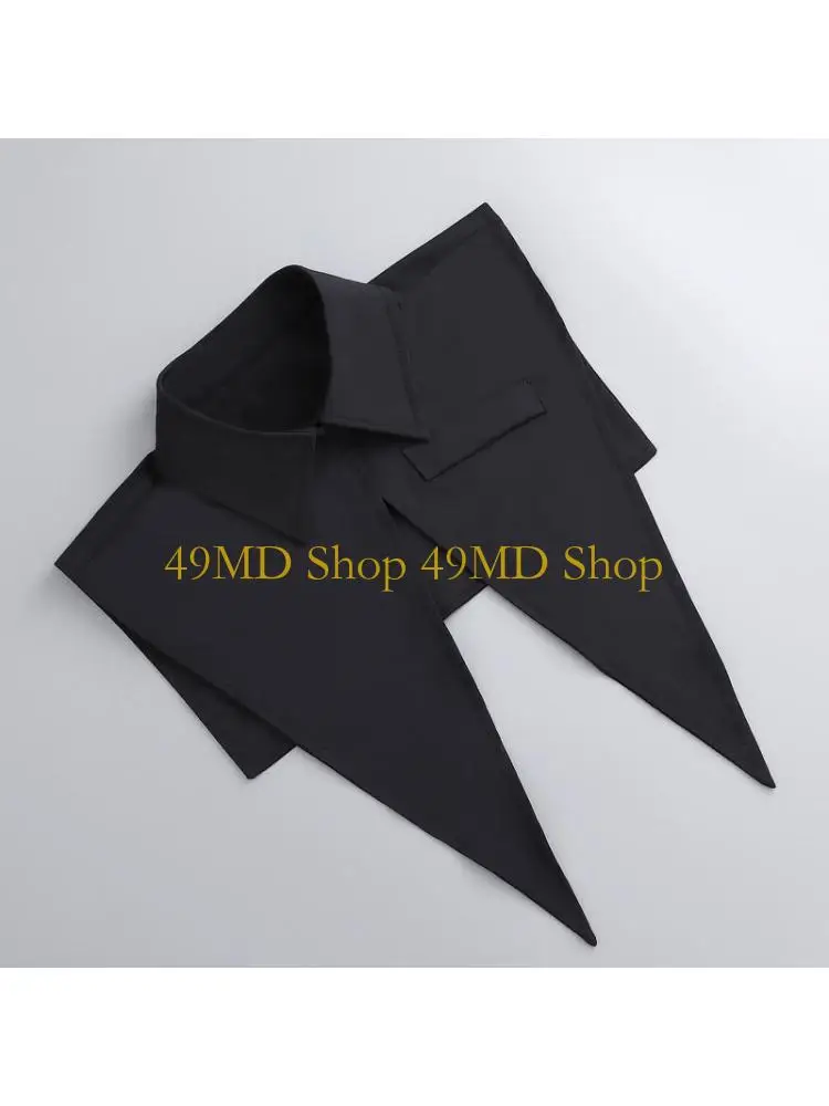 49MD Women Business Suit Work Lapel Half Shirt Detachable Dickey Pointed False Collar