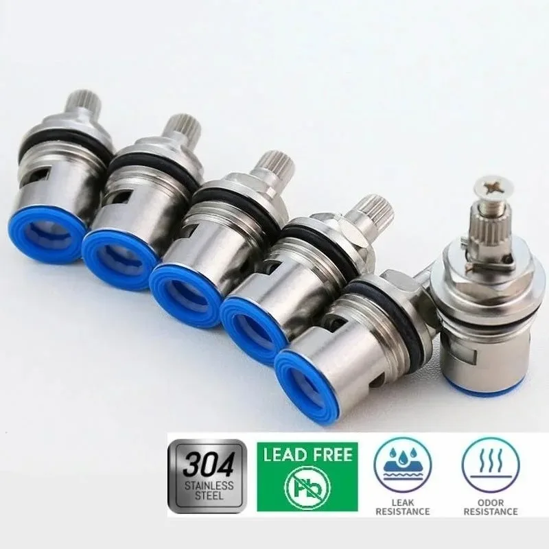 1/2pc Universal Replacement Tap Valves Brass Ceramic Disc Cartridge Inner Faucet Valve for Bathroom Clockwise or Anti-clockwise