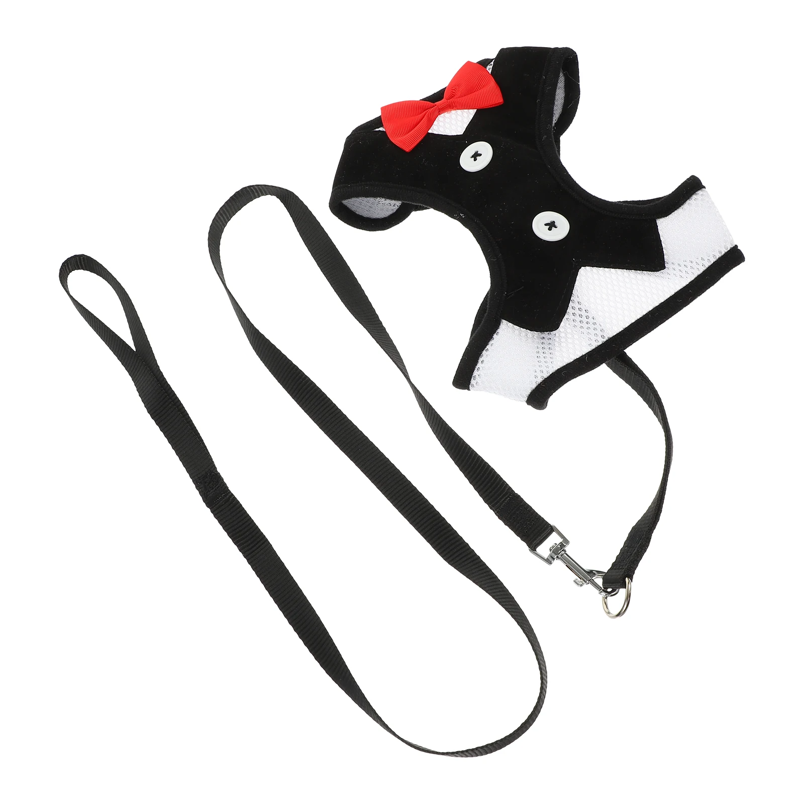 

Lovely Bow Tie Pet Small Medium Dog Vest Leash Kit Traction Rope Walking Training Outdoor Control Chest for Party