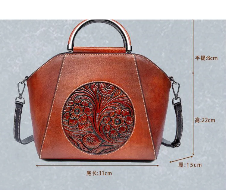 MOTAORA Vintage Cowhide Luxury Designer Handbags High Quality 2024 Handbag Embossed Genuine Leather Women Bag New Shoulder Bags