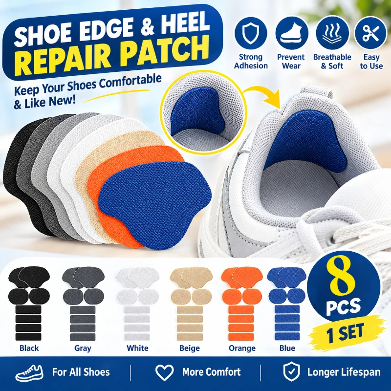 8Pcs Sport Shoes Heel Repair Side Damage Lining Patch Sticker Shoe Heel Wear Repair Patch Suitable for A Wide Range of Shoes