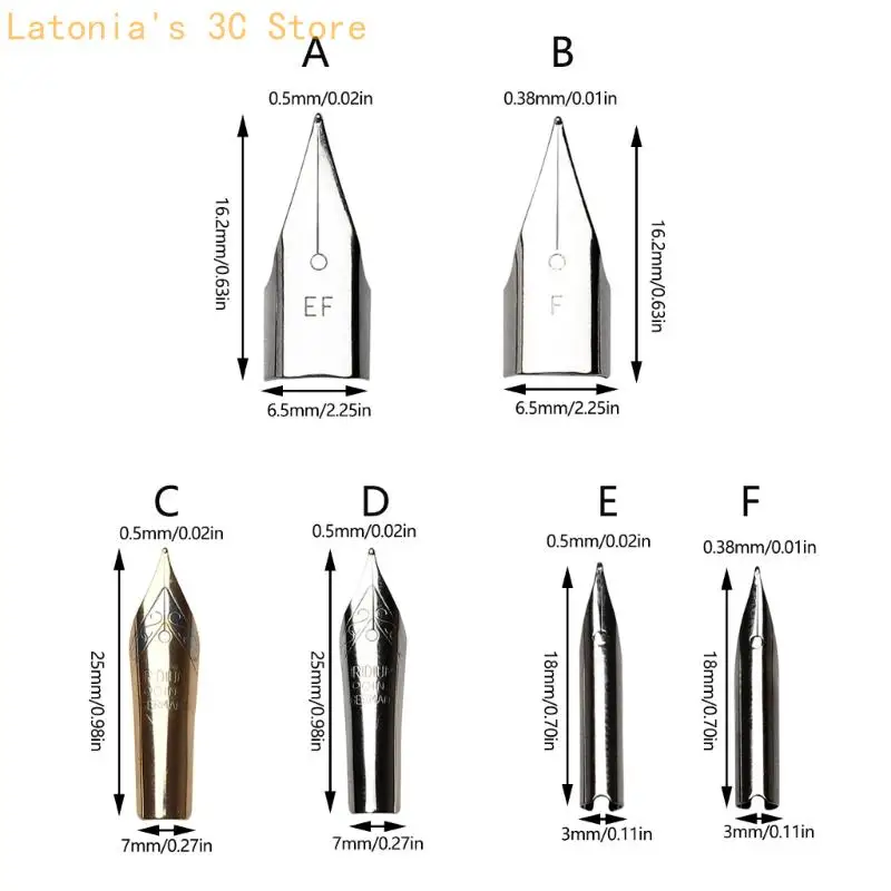 10Pcs Metall Brunnen Stift Ersatz Spitze Austauschbare Brunnen Stift Spitze für Handschrift Praxis Skizzieren Zeichnung X3UB – Detail 6