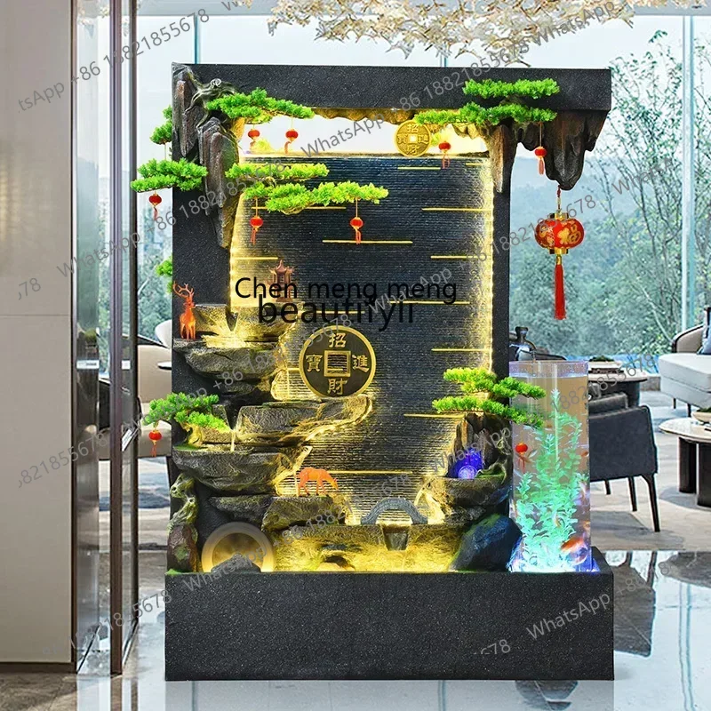 X ADouble-sided water curtain wall, flowing water fountain entrance,  living room circulating water waterfall landscapeHY