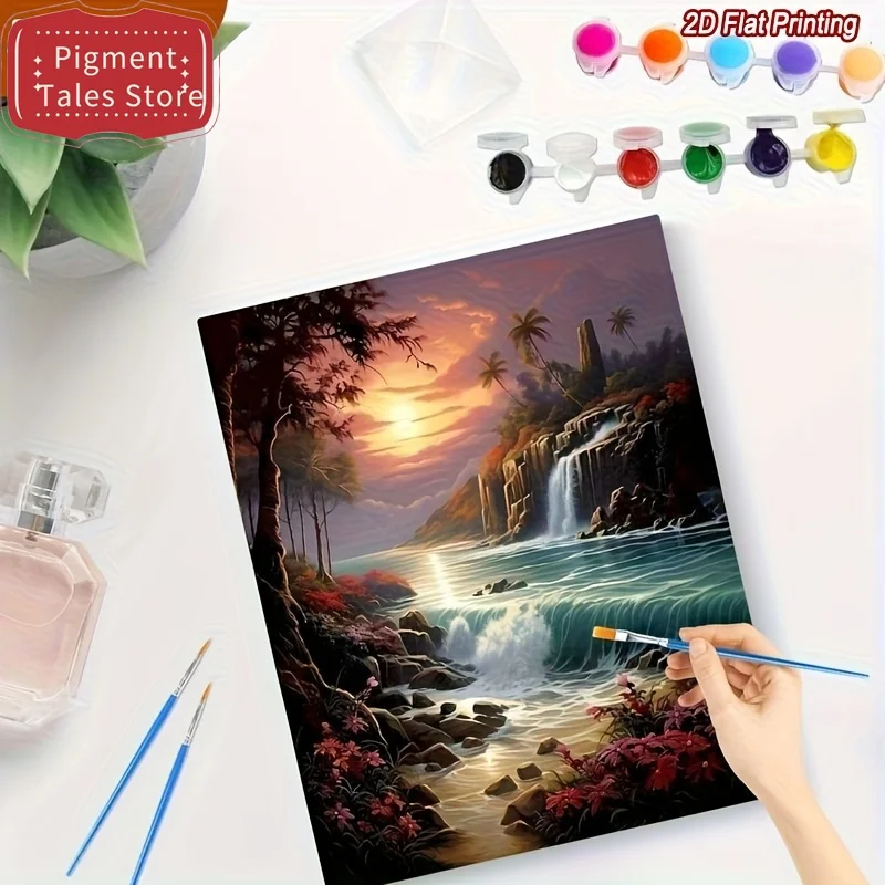 

1pc frameless Professional Art Use, 2D Adult Paint by Numbers Kit, DIY Craft for Beginners, Starter Kit with Tools, 40x50cm/16x2