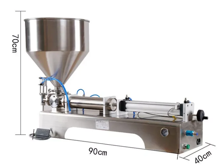 China Quick Shipment  G1WG Semi-auto Cream Honey Ketchup Sauce Paste Filling Machine