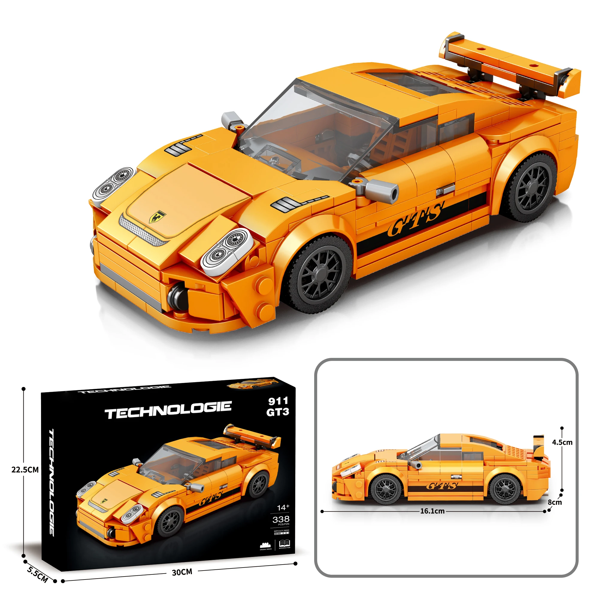 Sports Car Toy Building Set, Hypercar Model Building Kit, Technique Engineering Construction Toy for Kids Boys Girls (338 PCS)