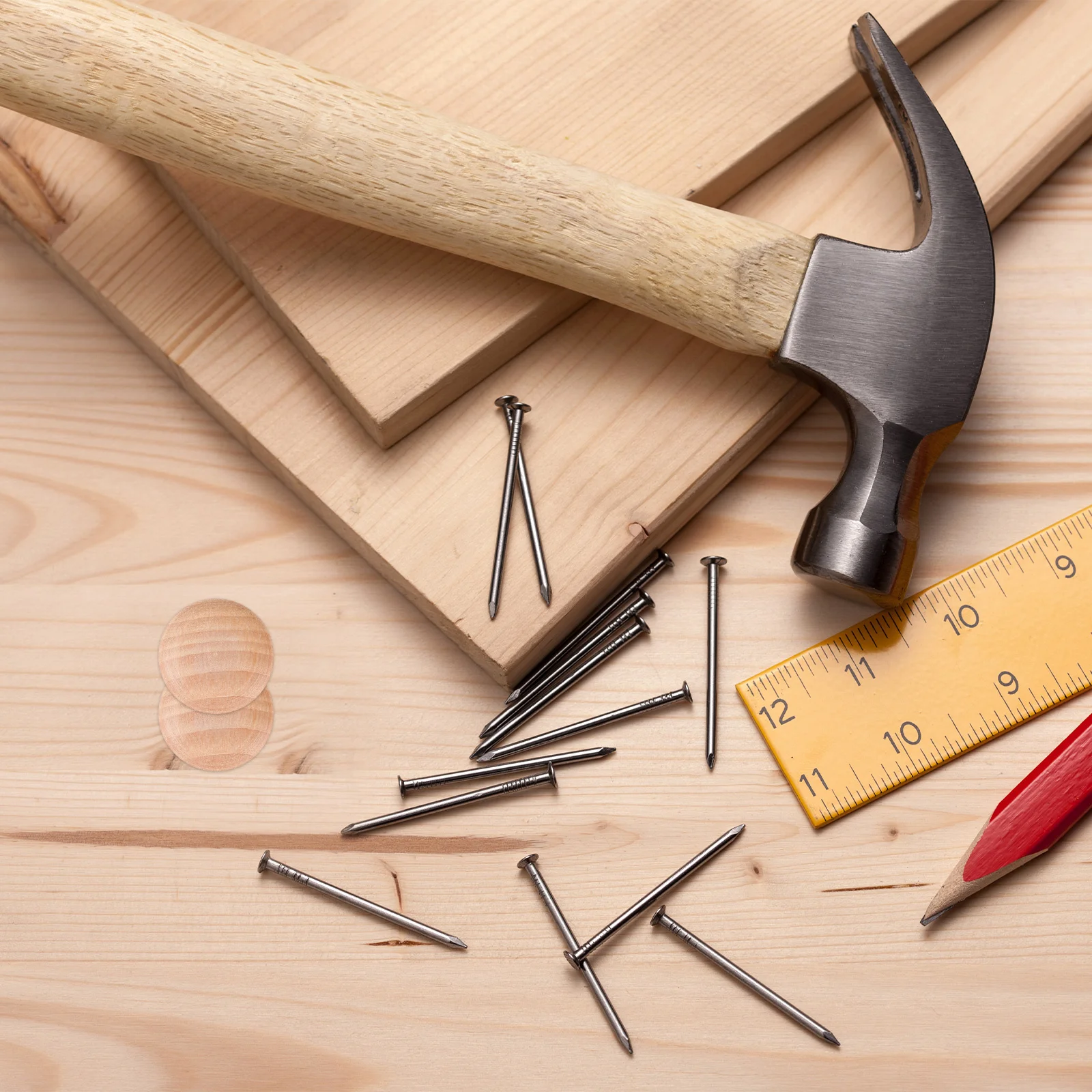 Juego de 6 uds de 6 tapones, cubiertas para orificios de tornillo, decoración de madera dura para gabinete, muebles decorativos