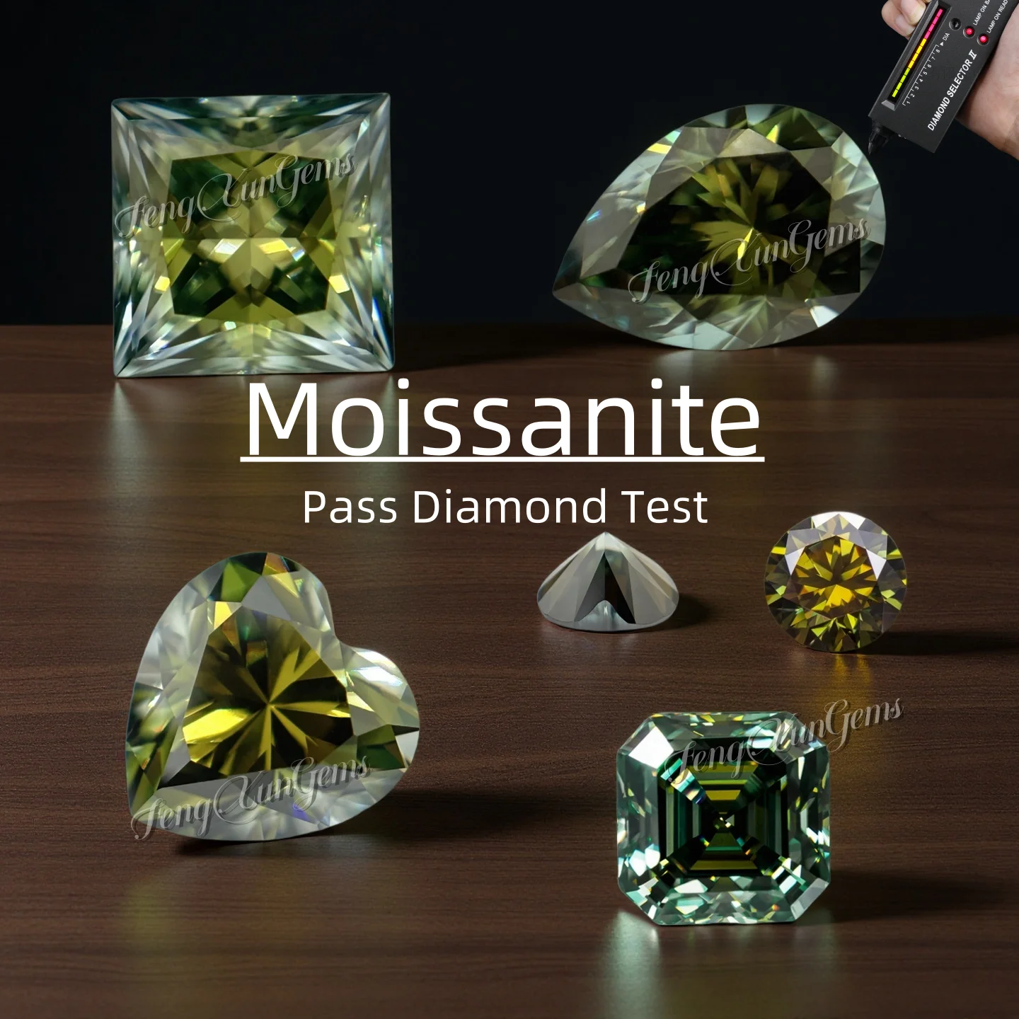 

0.5~5ct Shining Moissanite Stones Pear Heart Round Yellow Green Lab Grown diamond VVS1 Clarity With GRA Certificate For Inlay