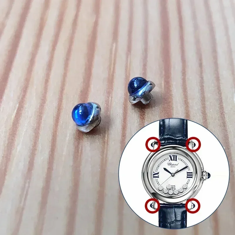 Watch Blue Zircon Rivet Ornaments for Chopard Happy Diamonds Quartz Watch Case