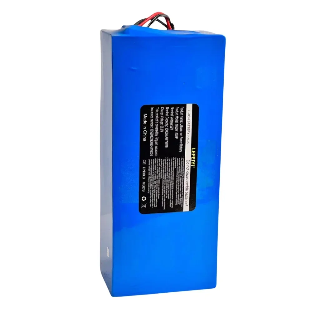 100% original 18650 14S5P battery pack 52V 1500mAh rechargeable battery suitable for balance car, bicycle, scooter and tricycle