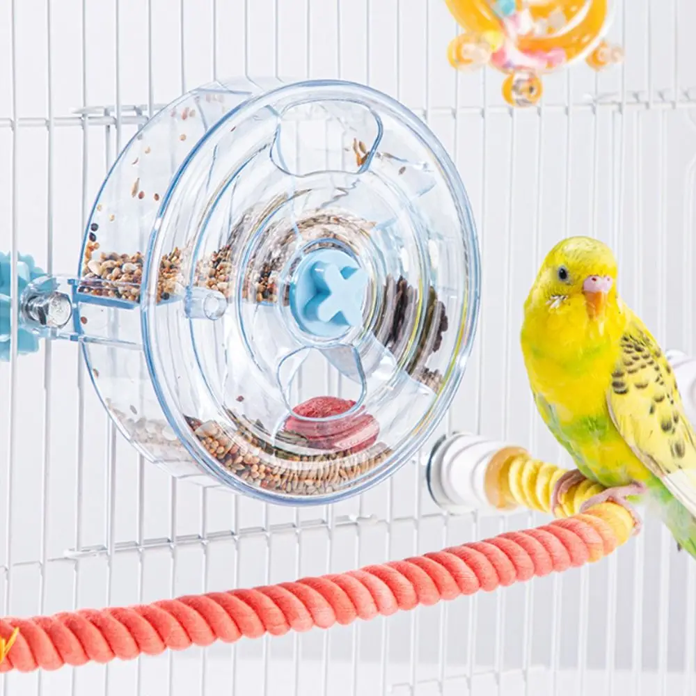 

Interactive Birds Foraging Wheels Large Capacity 5 Compartments Rotate Pet Parrot Toys Multifunctional Birds Food Box