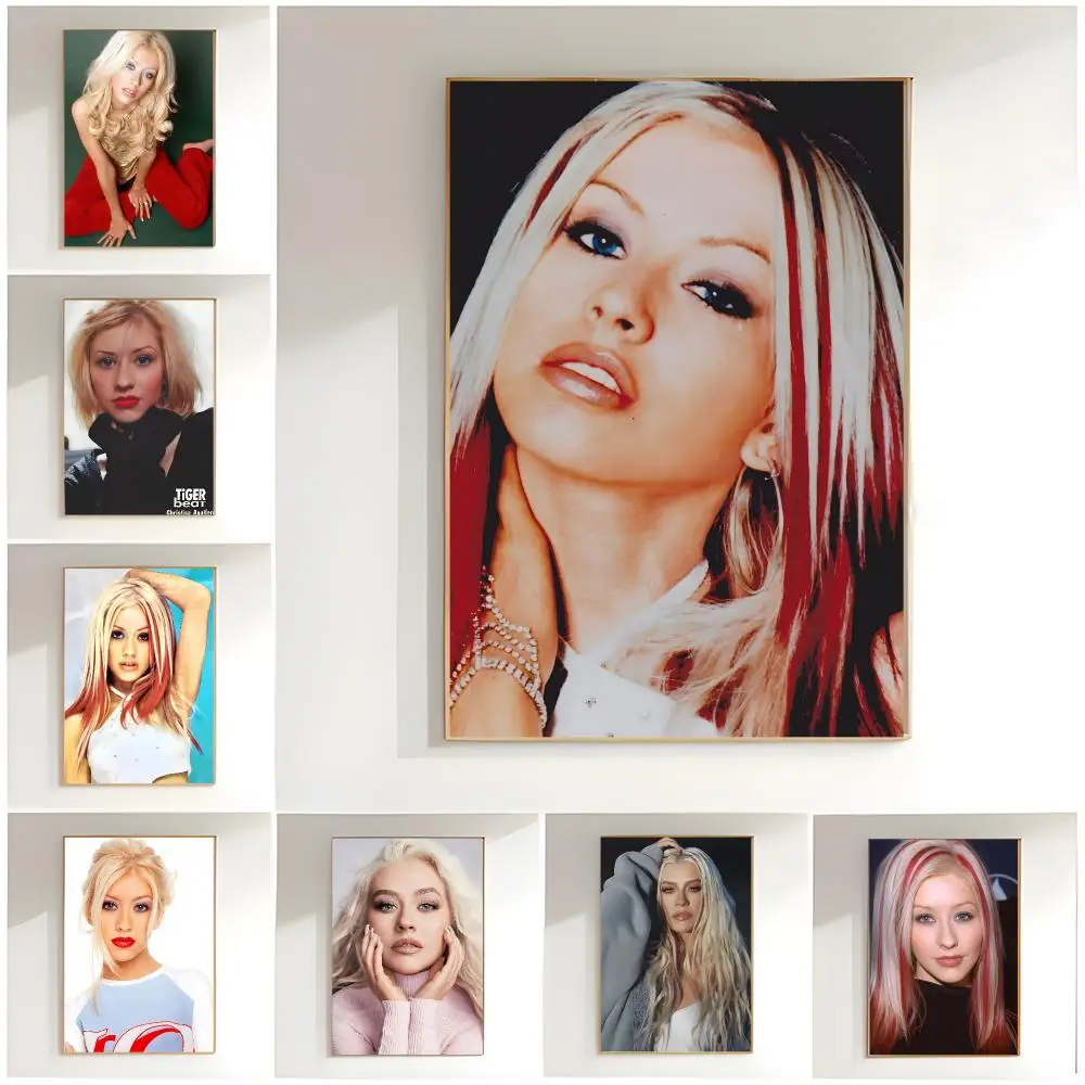 pop singer c-christina aguilera Poster Classic Wall Art  Home Decor  Peel and Stick Unframed