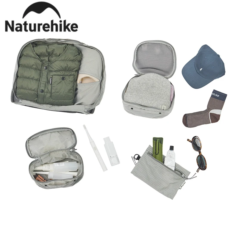 Naturehike-Bolsa de almacenamiento de viaje plegable, portátil, ultraligera, organizador de clasificación de gran capacidad, bolsa de almacenamiento de secado rápido para exteriores
