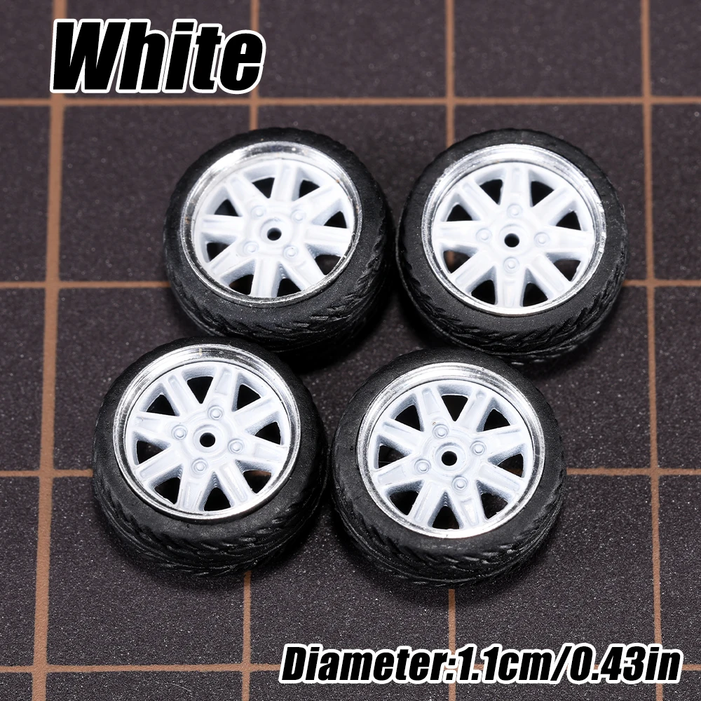 1/64 Modellauto-Räder 4er-Set - 11mm Durchmesser ABS-Gummireifen mit Bremsscheibe - Upgrade-Teile für Tomica Diecast-Fahrzeuge – Detail 28