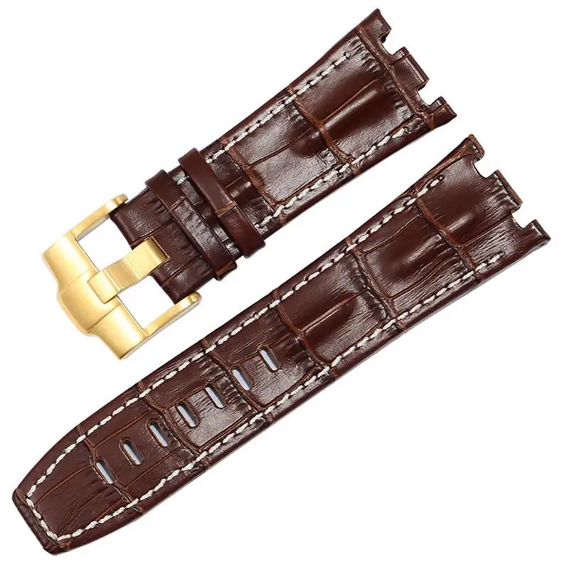 

SCHIK Genuine Leather watch Strap For AP 15703 Royal Oak Offshore Series 28mm Crocodile Watchbands