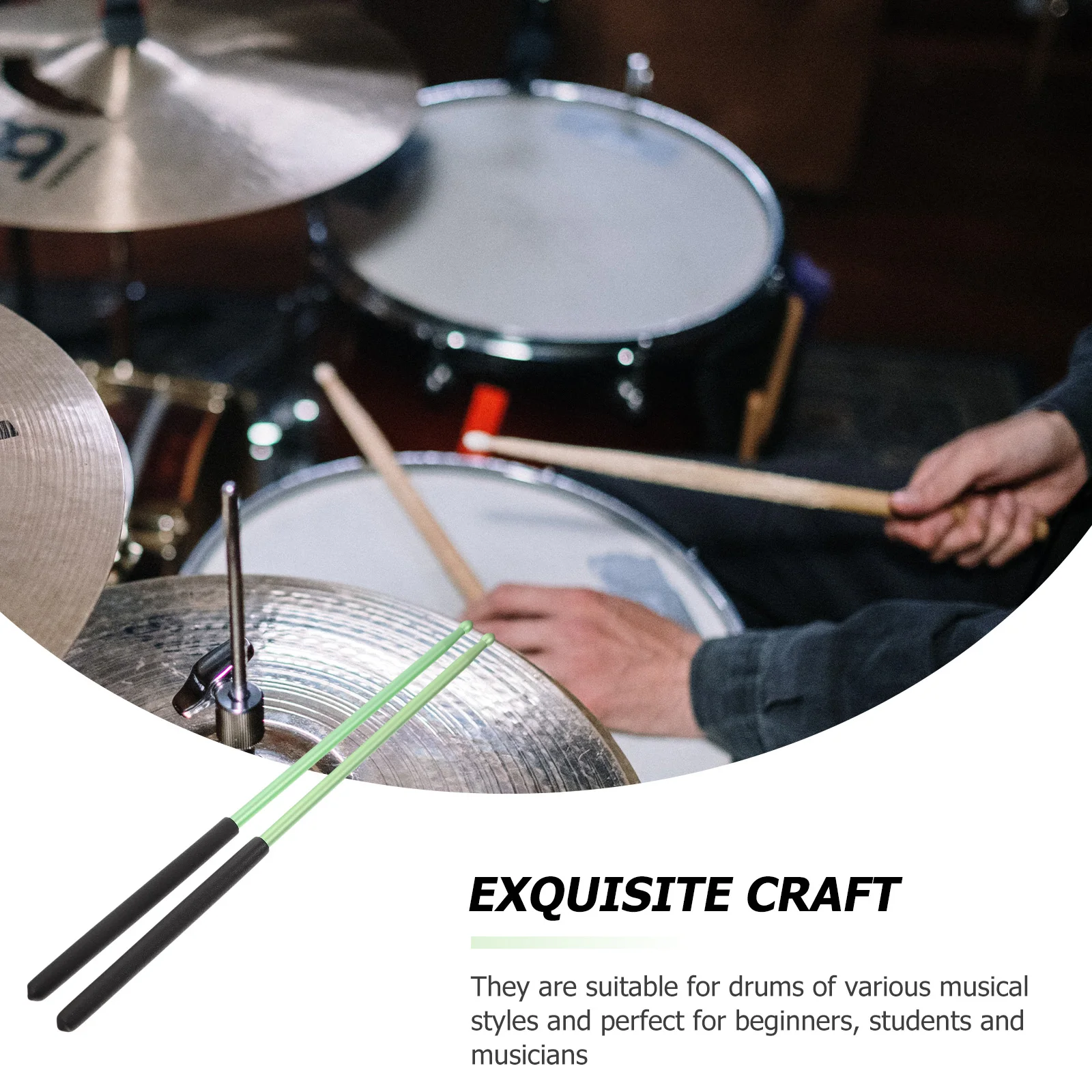 

2pcs AluminumAlloyDrumsticks Durable MusicPercussionInstrumentSticks Accessories ChildPractice Portable Practical