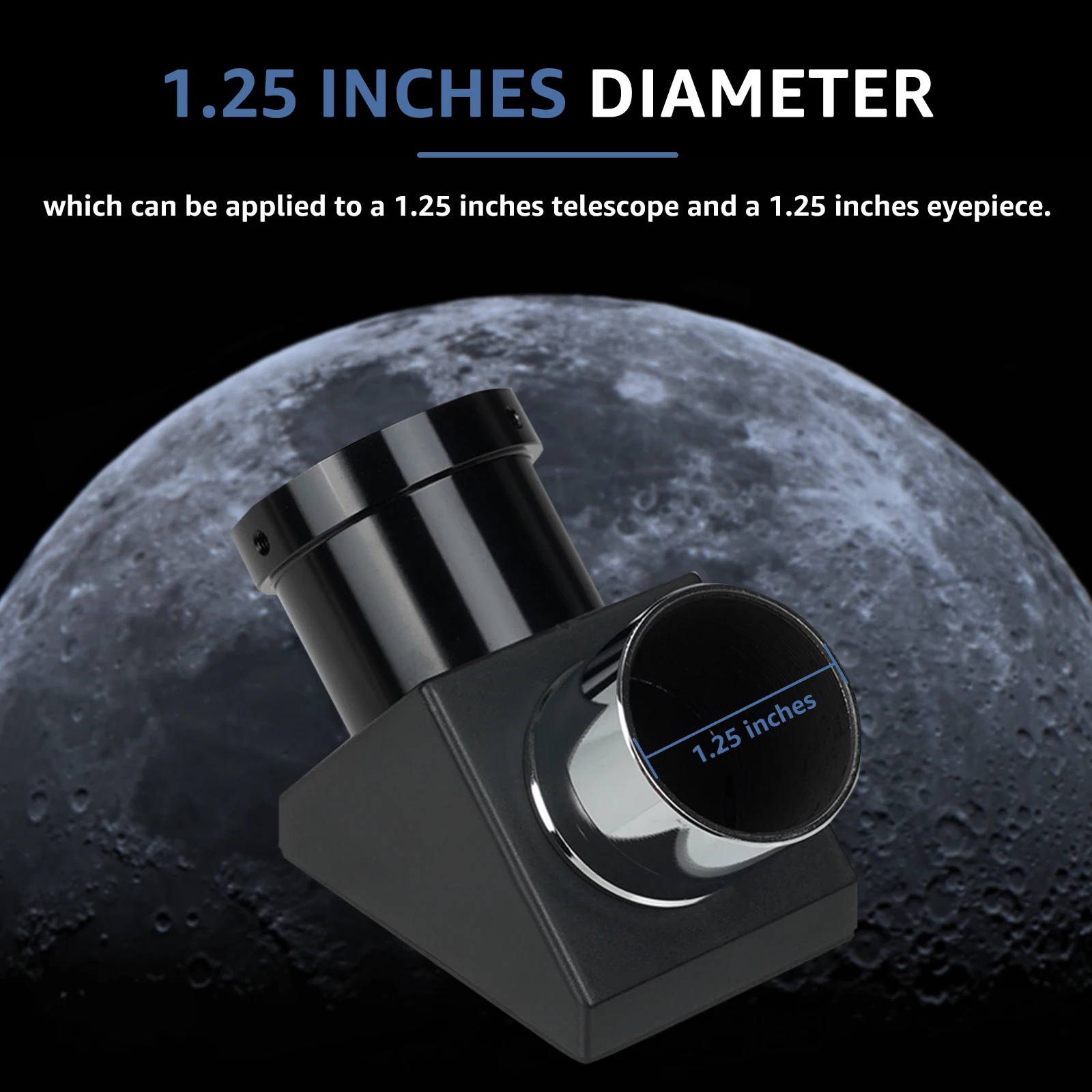 SVBONY SV221 1.25-inch 90 Degree Mirror Diagonal Brass Compression Rings with Internal Extinction Design for Refractor Telescope