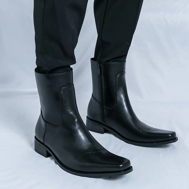 

Брендовые мужские ботинки «Челси», мужские удобные высокие ботинки с боковой молнией, уличные классические модные остроконечные рыцарские ботинки в британском стиле