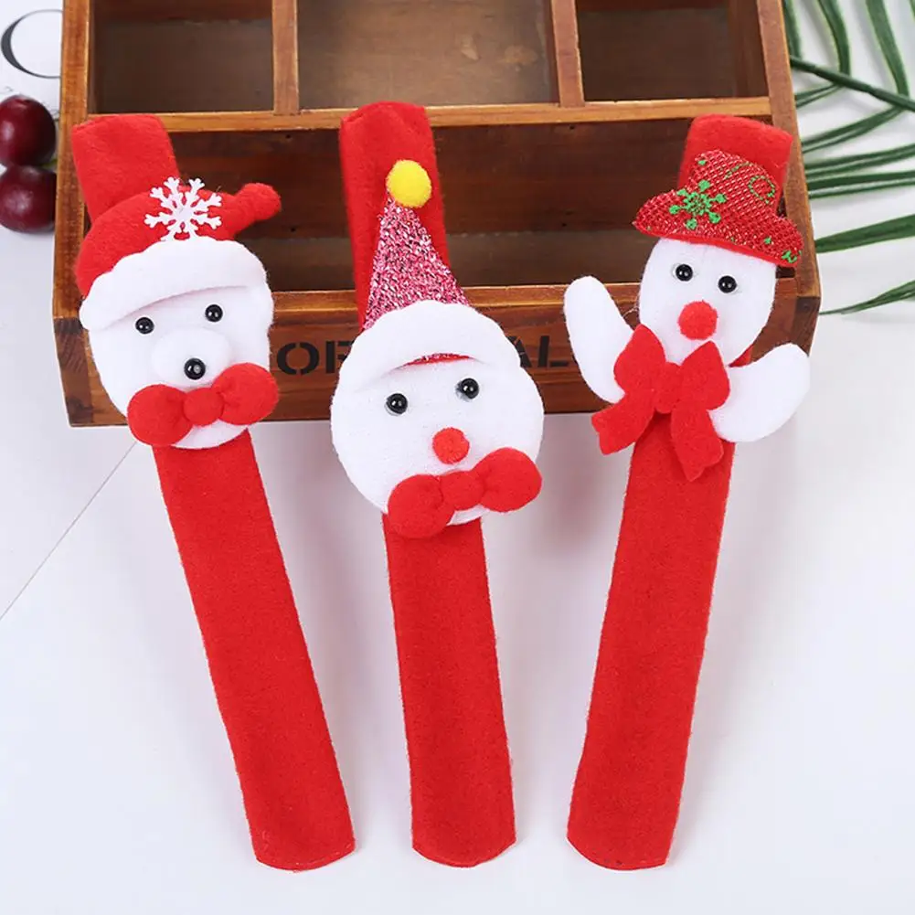 Velvet LED Slap Pulseiras para crianças, boneco de neve, Santa, rena, boneco de neve, festa festiva, acessórios de férias
