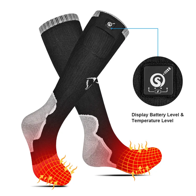 Electric Socks Ski Socks Winter Insulation Long Tube Thickened Charging Heating and Heating Socks