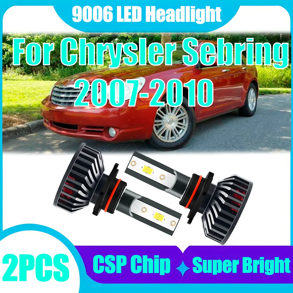 

2X 9006 Low Beam Headlamps 6000K White Super Bright 20000LM LED Headlight Bulbs Auto Turbo Lamp For Chrysler Sebring 2007-2010
