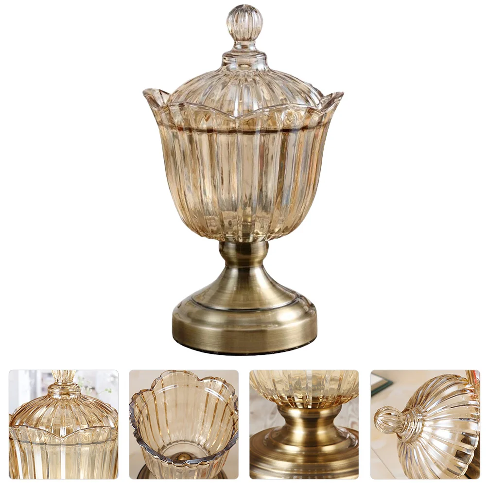 

Crystal Candy Jar Clear Elegant Design Candy Dried Fruit Storage Container Snack Holder Fruit Box Party Decor Snack Tray