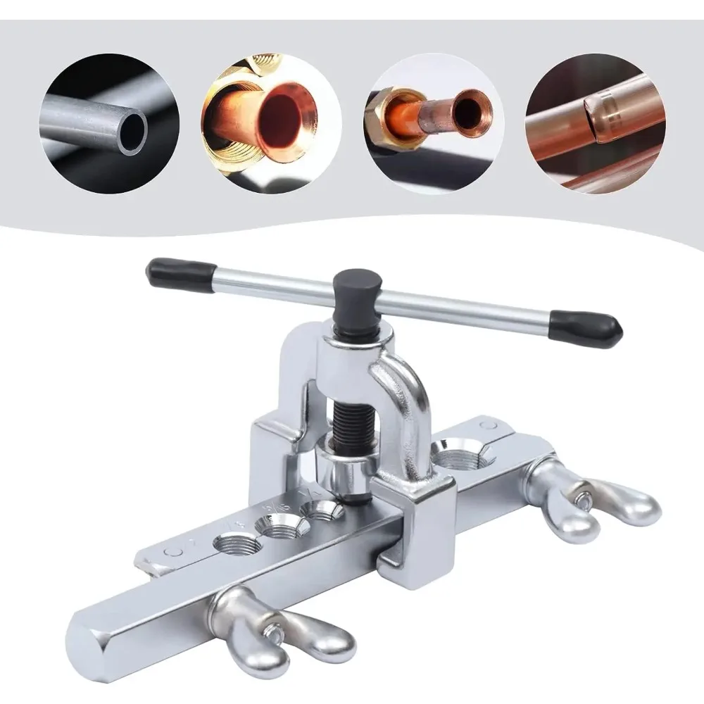 Bördelwerkzeug-Set für Kupfer-, Aluminium-, Messing- und Baustahlrohre, 5-teilig, Doppelverbindungen CT-195