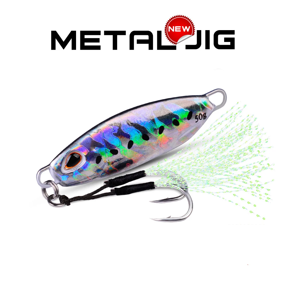 1PC 10g-15g-20g-30g-40g-50g Metal Jig Lure Slow Jig Shore Casting Jigging Lure Trout Fish Spoon Sea Bass Hard Bait Fishing Lure