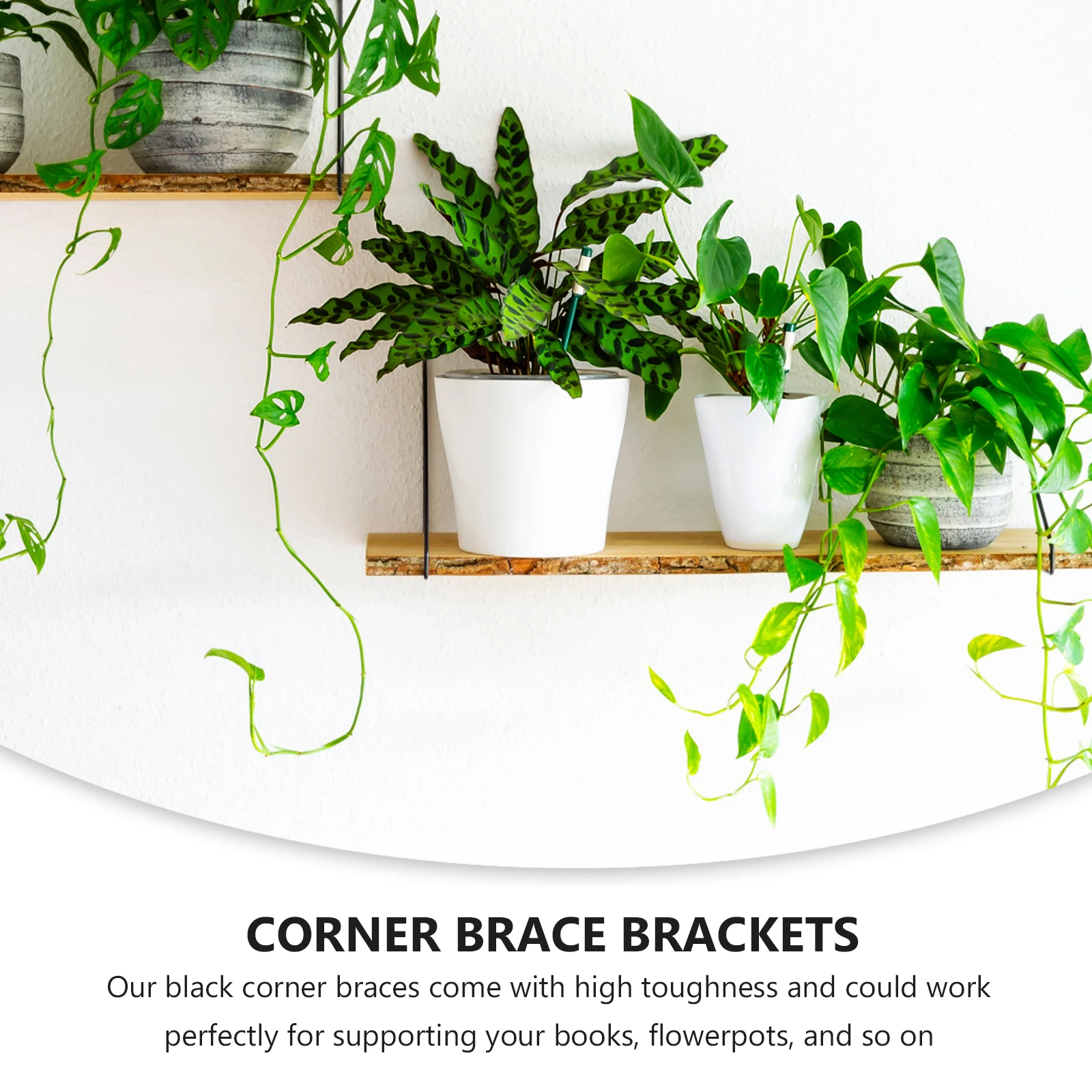 

4Pcs Wall Shelf Brackets Heavy Duty Iron Metal Simple Support Frame Easy Installation Space Saving Corner Brace Rack