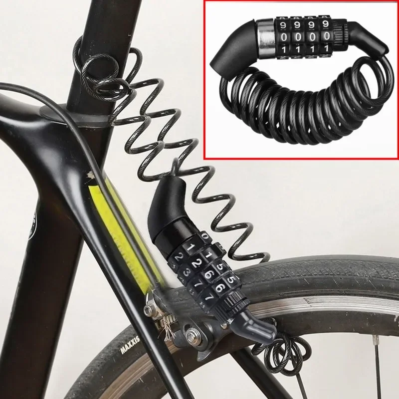 

Portable Helmet Lock Bicycle Mini Combination Lock Durable Wire Lock Mountain Bike Frame Lock for Travel Safe Luggage Suitcase