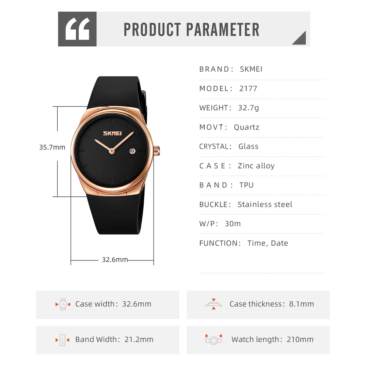 SKMEI Multifunctional Fashion Design Waterproof Wristwatches Business Movement Quartz Watch For Men Women Date Week Time Watches