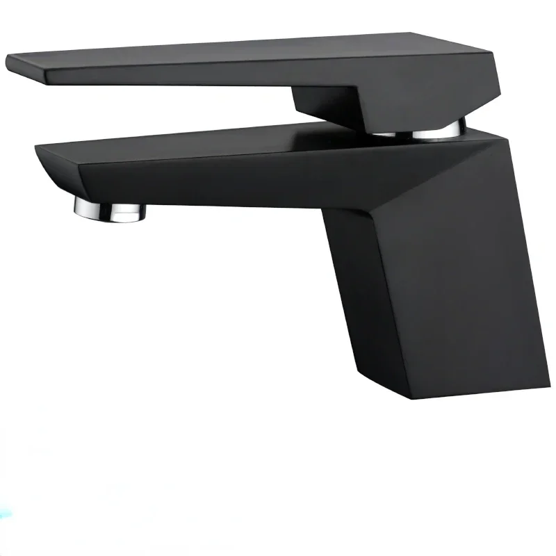 

Hot sales Watermark Approval Modern brass Mixer Tap Matte Black Square Design Faucet basin Color Could Customized Tap