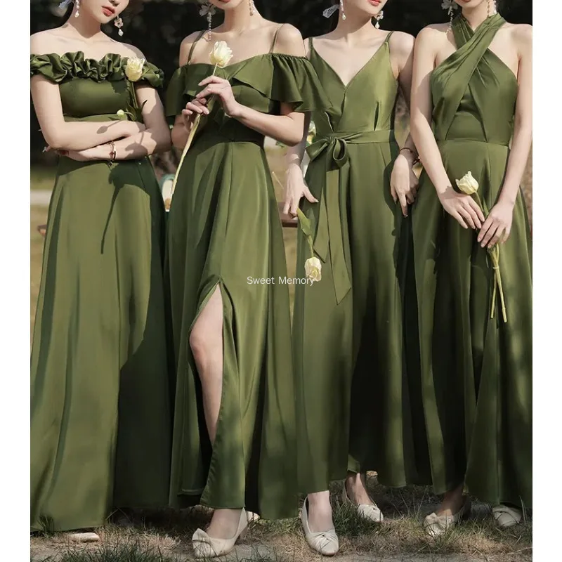 

F2138 Customized Homecoming Gown For Elegant Dress Women for Wedding Party Robe Sweet Memory Lady Prom Green Bridesmaid Dresses