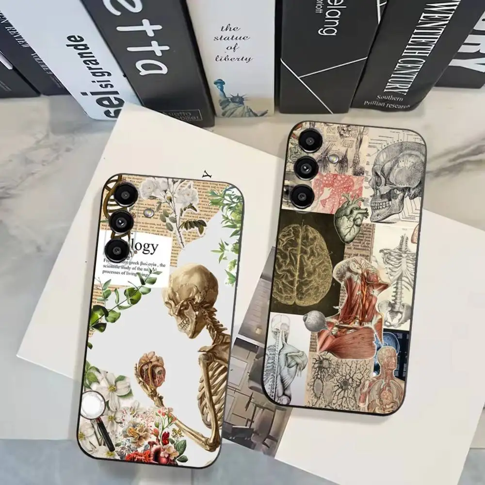 인체 해부학 디자인 소프트 블랙 전화 케이스 이미지