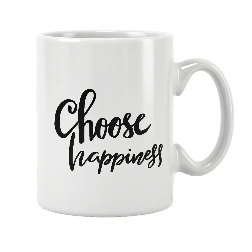 Choose Happiness Mug Coffee Cup White Ceramic Office&Home Women Men Happy Funny Birthday Gift Ideas