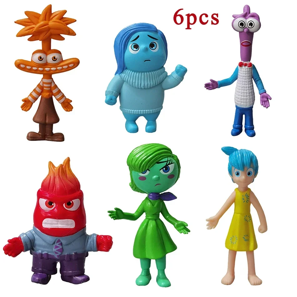 6 sztuk Inside Out 2 Figurka Anime Joy Sadness Angry Action Figurka Fear Disgust Zestawy Kolekcja Model Zabawka Prezent W magazynie