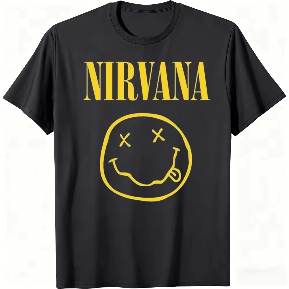 2026 Sommer-Bestseller Neues Nirvana Rockband Herren-T-Shirt im Hip-Hop-Stil, Oversized Y2K Tee für Männer und Frauen, lässig und locker geschnitten – Detail 4