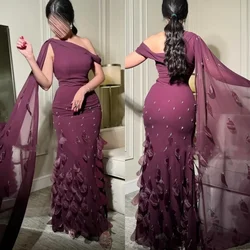 Customized Sparkle Jersey Pleat Mermaid One-shoulder Midi Dresses Evening Dresses Classic Exquisite Modern Style Pastrol Chinese
