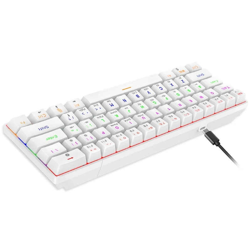 3 modos com fio/sem fio compatível com BT 5.0 61 para teclado retroiluminado RGB chave para PC