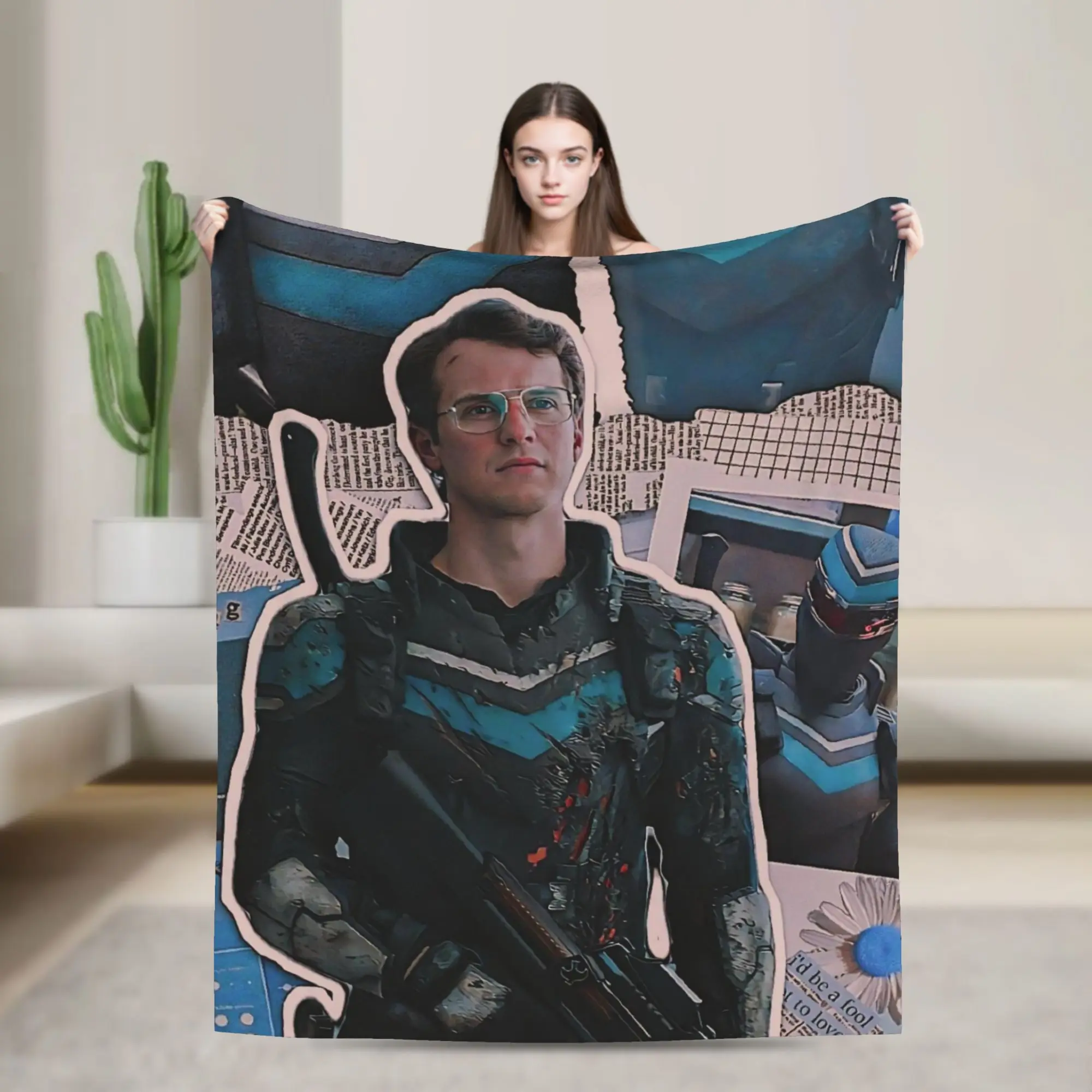 Adrian Chase  Vigilante Peacemaker Flannel Blanket  Soft Warm Bedding Throws for Home Decor Airplane Bedspread Sofa Bed Cover