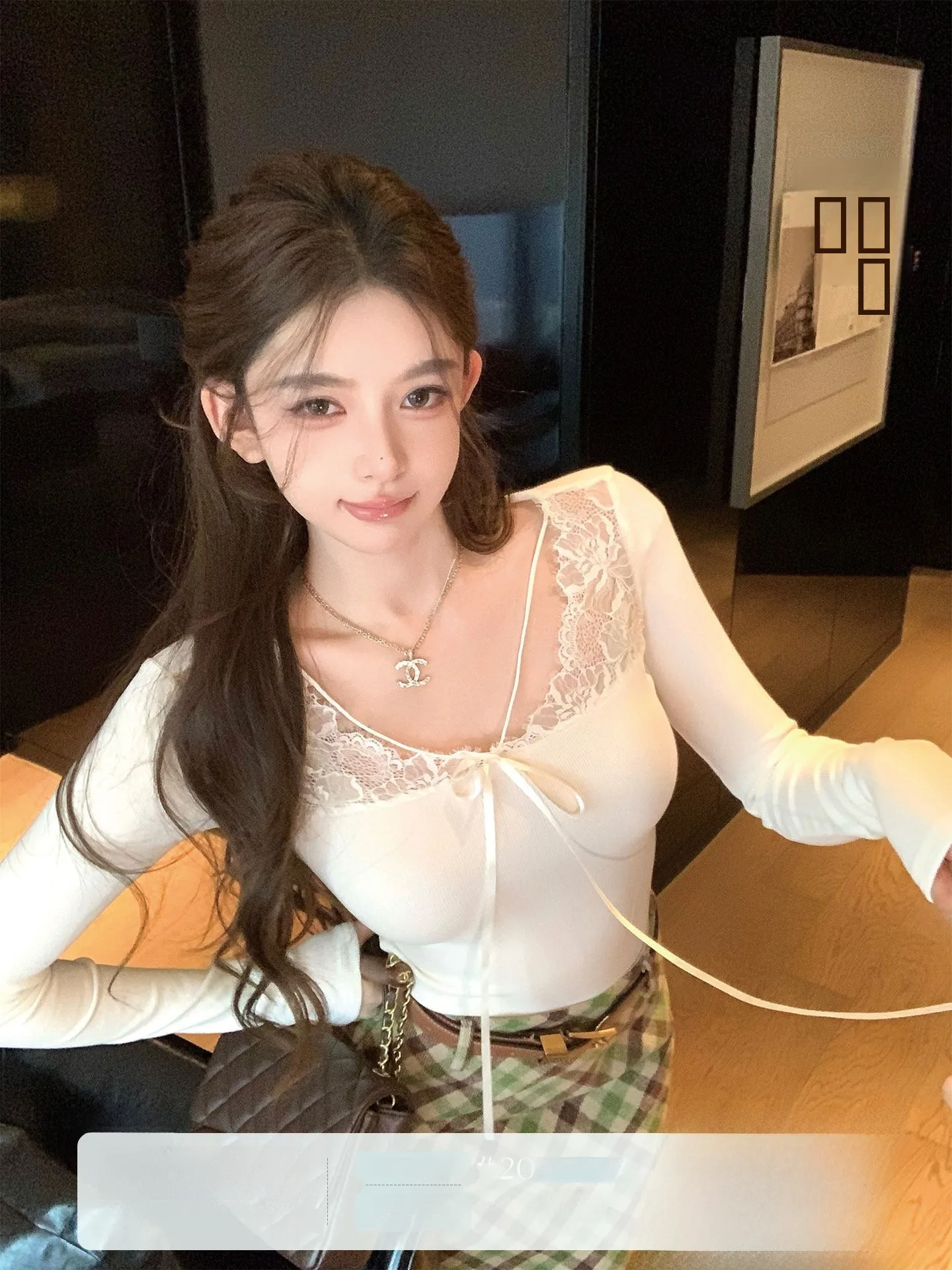 

Pure Desire Autumn Winter Knitted Top Lace Splicing Slim Fit Casual Sle Women's Polyester Fiber Long Sve Regular Length